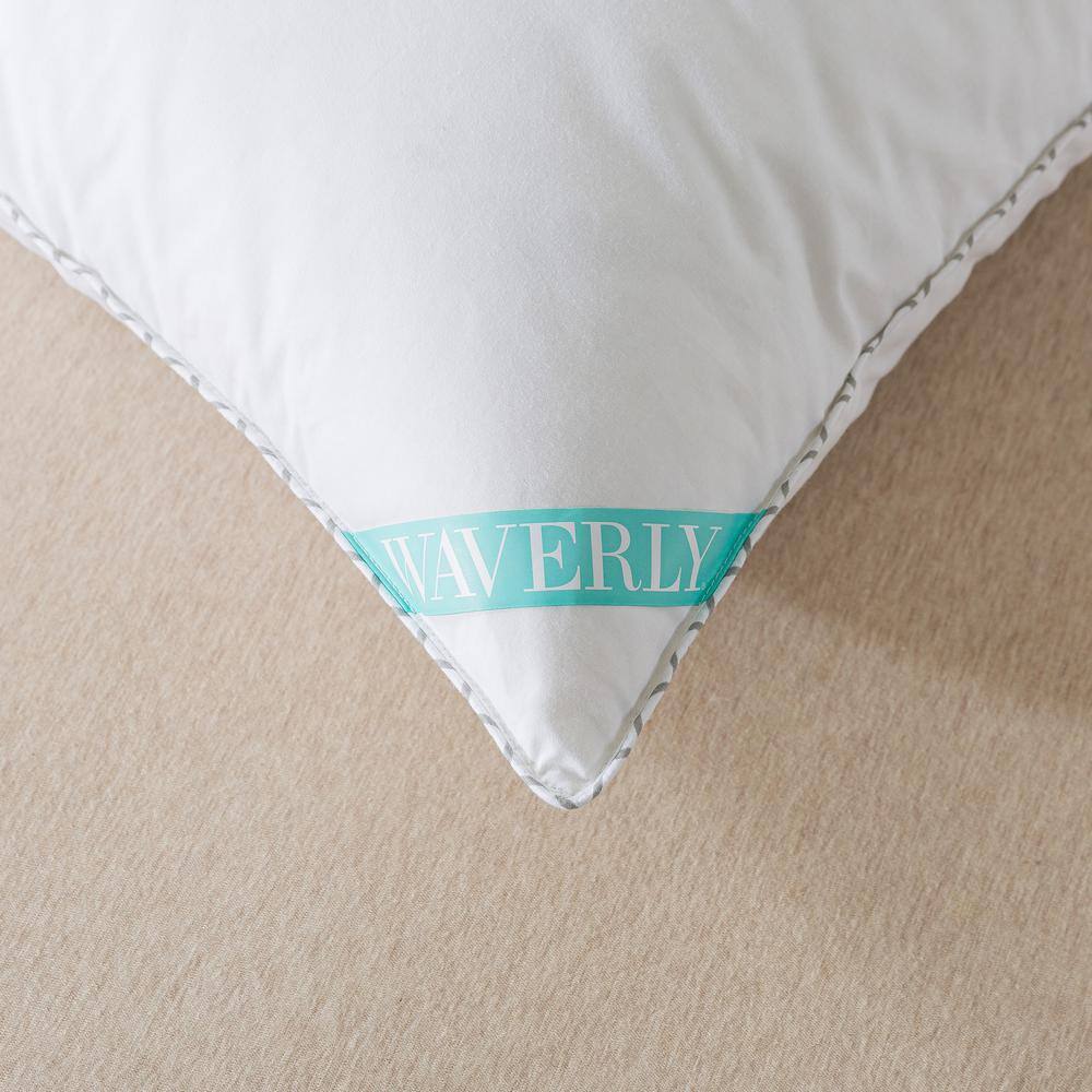 King White Cotton Down Pillow with Antimicrobial Cover