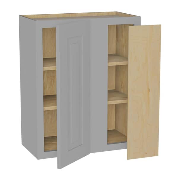 Grayson 24 in. W x 12 in. D x 30 in. H Assembled Plywood Blind Wall Kitchen Cabinet in Pearl Gray with Soft Close RH