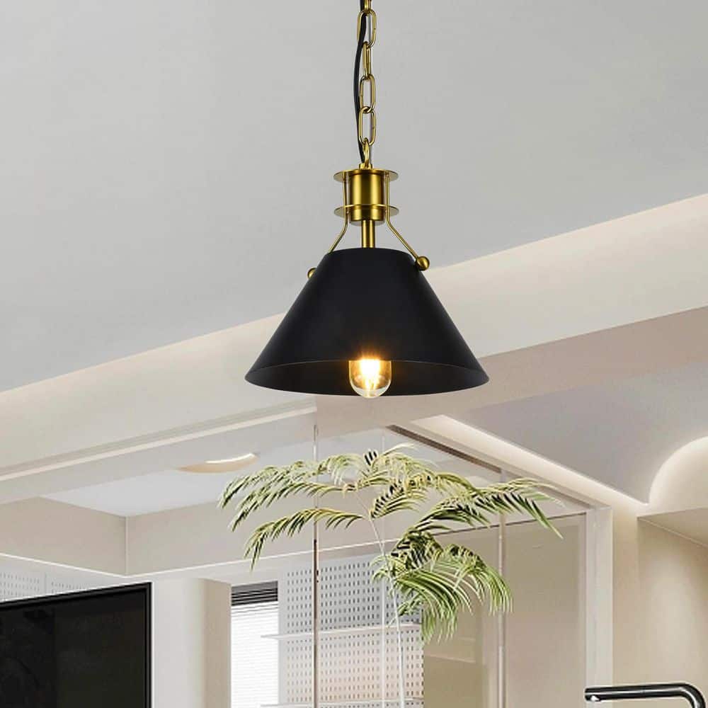 Havenridge 40-Watt 1-Light 9.84 in. Black Farmhouse Island Metal Dimmable Mini Pendant Light Dining Kitchen Lighting price history on PriceWatchPro
