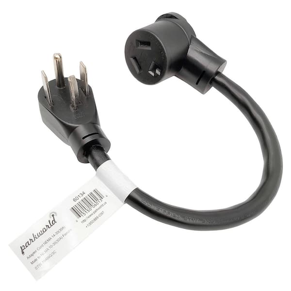 parkworld 1.5 ft. 10/3 3-Wire Dryer 4-Prong 14-30P Plug to 3-Prong Dryer 10-30R female dryer adapter cord