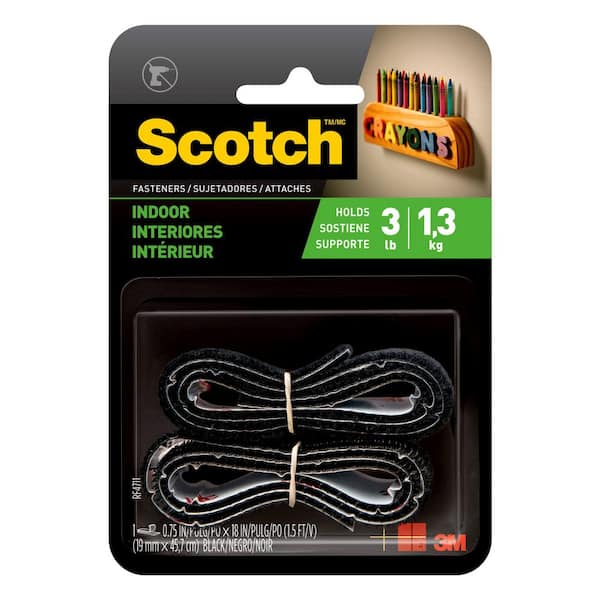 3/4 in. x 18 in. Black Indoor Fasteners, 1 Set of Strips