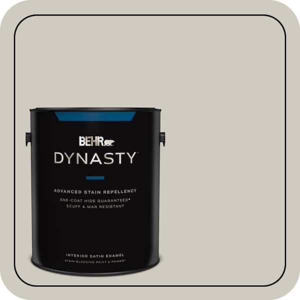 BEHR DYNASTY 1 gal. Designer Collection #DC-007 Tranquil Gray Satin Enamel Interior Stain-Blocking Paint & Primer