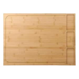 30 x 21 in. Rectangular Extra Large Bamboo Cutting Board Detachable Legs, Juice Groove Kitchen Counter Sink