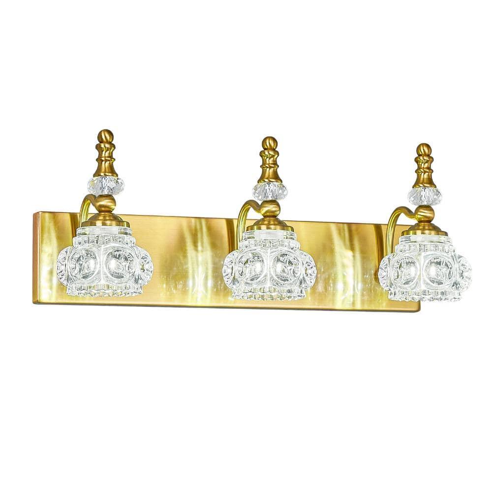 19.68 in. 3-Light Gold Vanity Light Clear Glass For Bathroom Mirror Bedroom Hallway Farmhouse price history on PriceWatchPro