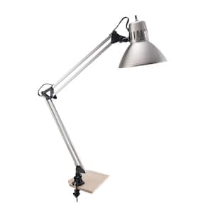 34 in. Multi-Color Plug-in Flexible Swing Arm Clip-On Desk Lamp with LED Bulb Included
