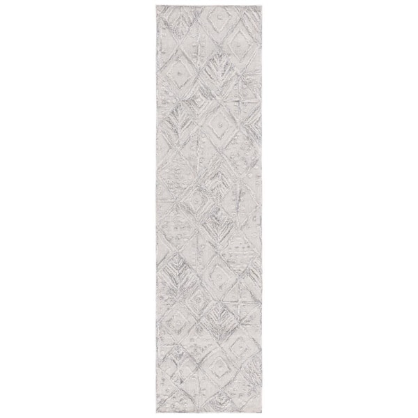 SAFAVIEH Textual Gray 2 ft. x 9 ft. Native American Runner Rug