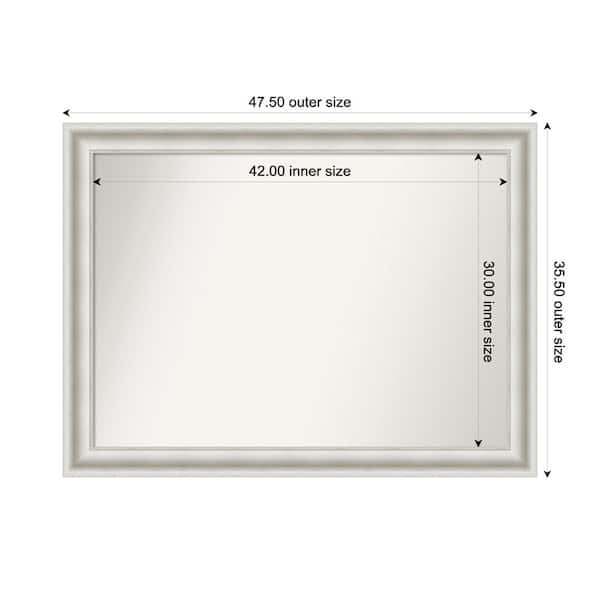 Amanti Art Parlor White 47.5 in. x 35.5 in. Custom Non-Beveled Recycled Polystyrene Framed Bathroom Vanity Wall Mirror