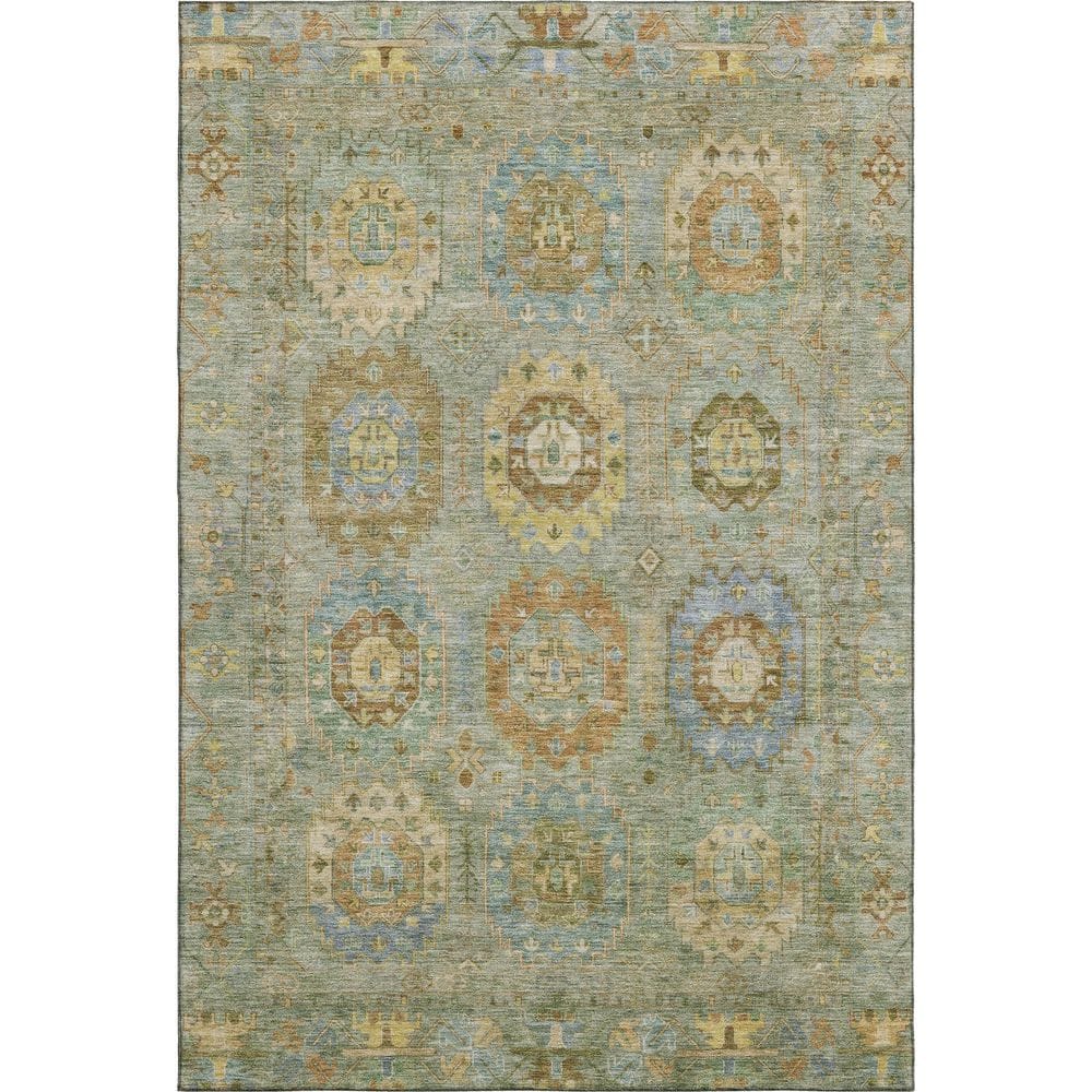 Mayfield Premium Machine Washable Abstract AMF2227 Aloe 3 ft. x 4 ft. Area Rug price history on PriceWatchPro