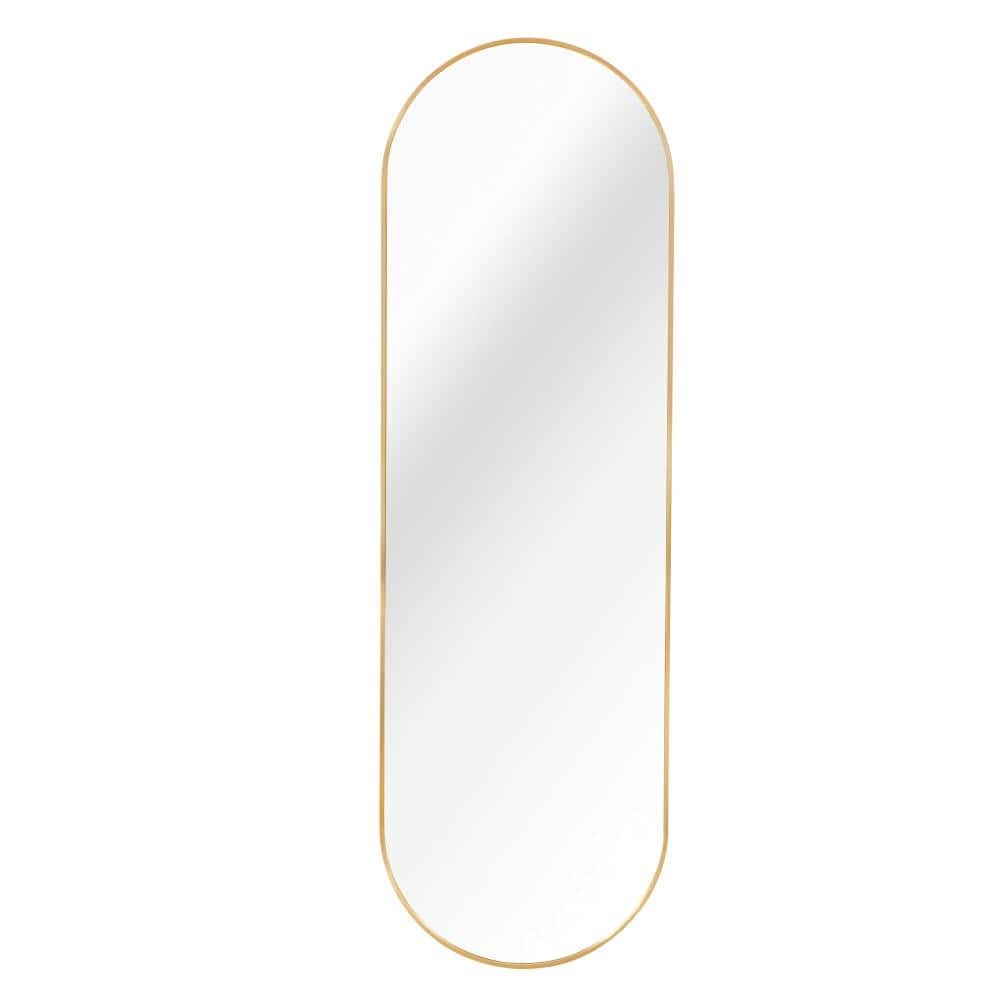 "20""W x 63""H Oval Wall-Mounted Bathroom Mirror with Aluminum Frame,Gold" price history on PriceWatchPro
