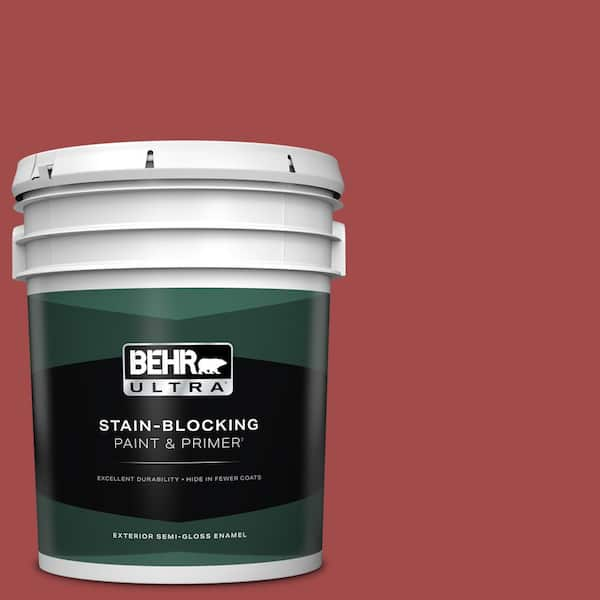 BEHR ULTRA 5 gal. #ICC-107 Crimson Semi-Gloss Enamel Exterior Paint & Primer