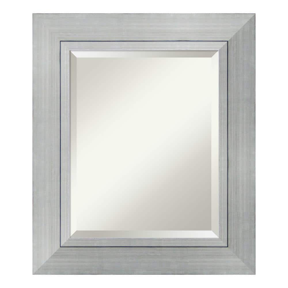 Medium Rectangle Burnished Silver Beveled Glass Modern Mirror (27.25 in. H 