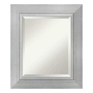 Medium Rectangle Burnished Silver Beveled Glass Modern Mirror (27.25 in. H x 23.25 in. W)