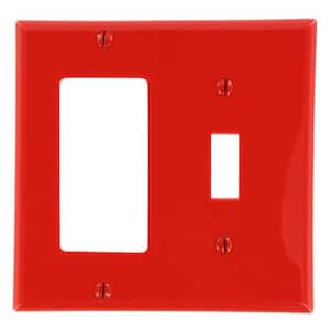 Red 2-Gang 1-Toggle/1-Decorator/Rocker Wall Plate (1-Pack)