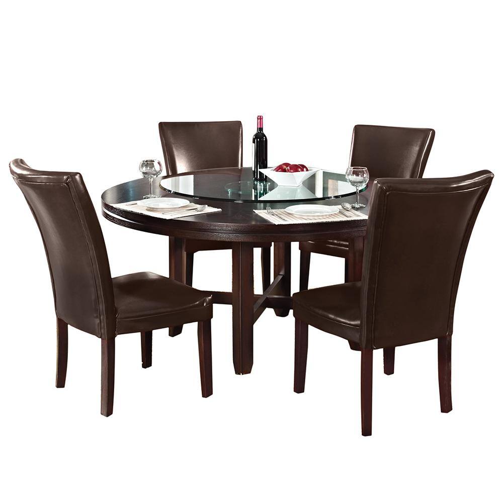 Transitional Brown Leather Parsons Side Chair with Memory Foam