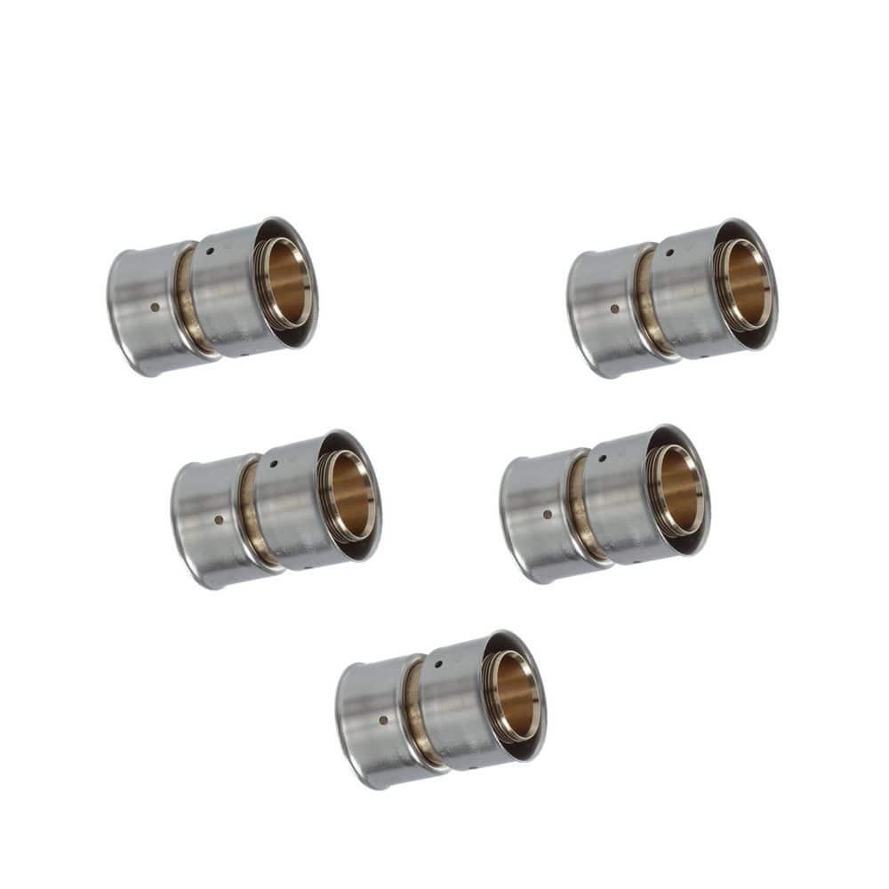 Viega PureFlow 1-1/2 in. x 1-1/2 in. Press Zero Lead Bronze Coupling (5 ...