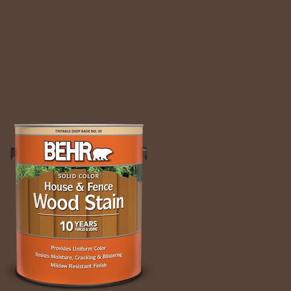 BEHR 1 gal. #N170-7 Baronial Brown Solid Color House and Fence Exterior Wood Stain
