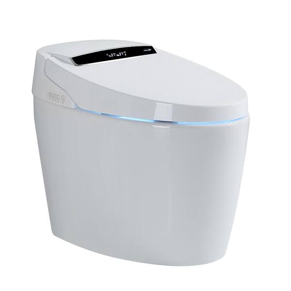 Smart Elongated Bidet Toilet with Adjustable Sprayer, Deodorizing, and Soft Close