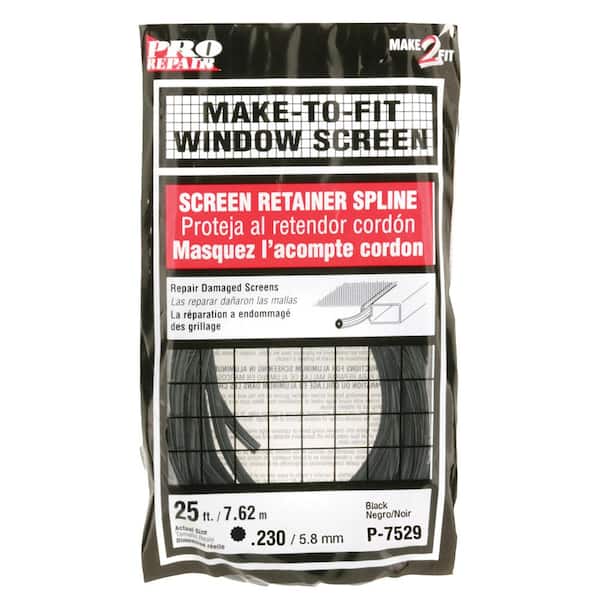 Prime-Line 0.230 in. x 250 ft. Roll Black Screen Spline