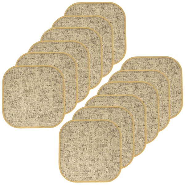 Sweet Home Collection Broadway Square Memory Foam 16 in.x16 in. Non-Slip Back, Chair Cushion (12-Pack), Camel/Brown