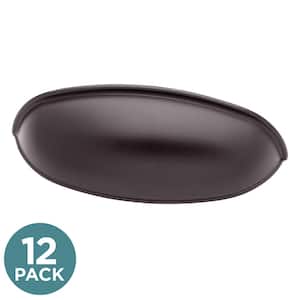 Cup 2-1/2 or 3 in. (64/76 mm) Classic Deep Bronze Cabinet Drawer Cup Pulls (12-Pack)