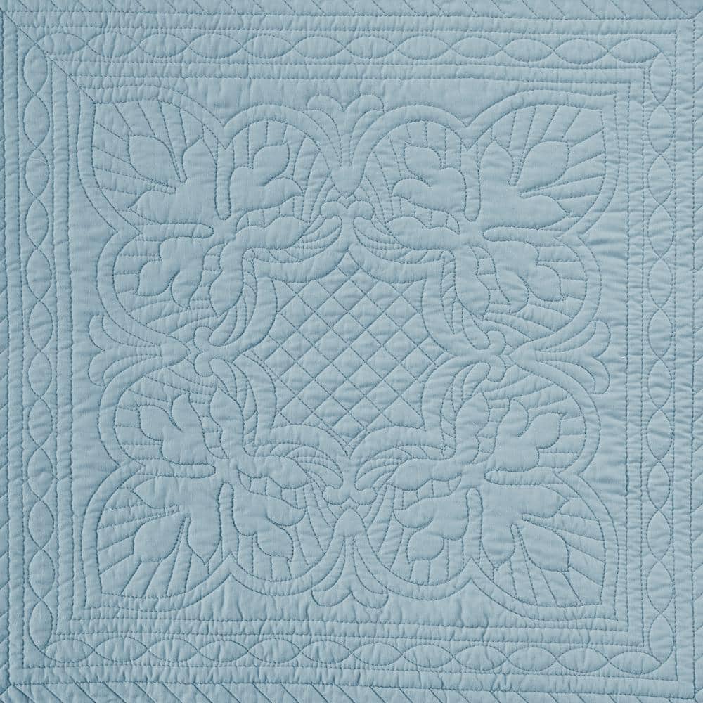 Blue Microfiber Reversible Scalloped Edge Daybed Cover Set