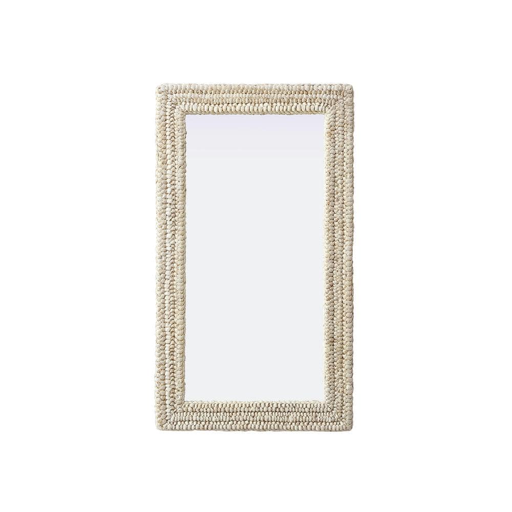 Timeless Home Linen White 24 in. W x 42 in. H Cornhusk Wall Mirror