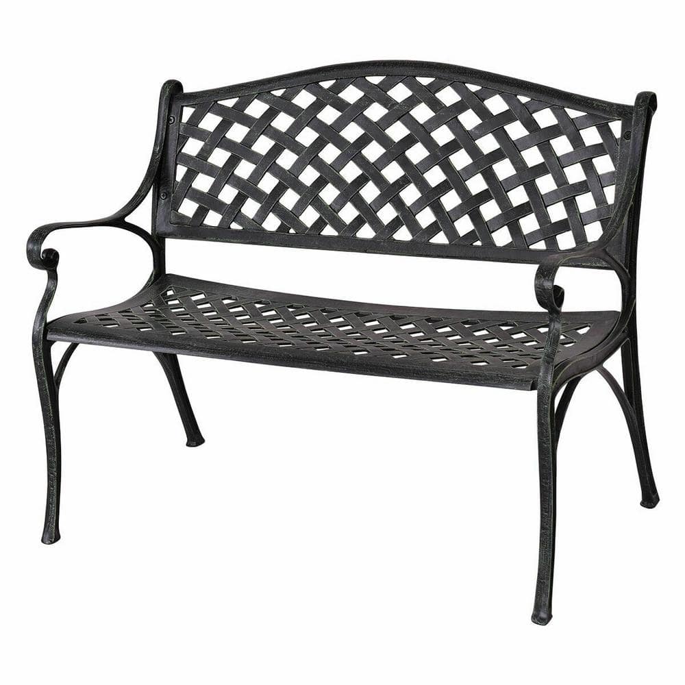 40 in. 2-Person Antique Garden Aluminum Outdoor Bench