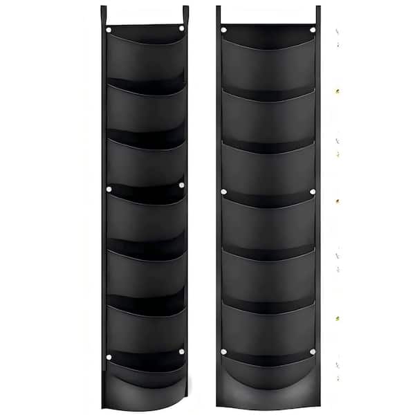 2-Pack 7-Pocket Fabric Upgraded Deeper Waterproof Hanging Vertical Herb Flower Growing Pouch Felt Cloth Wall Planter
