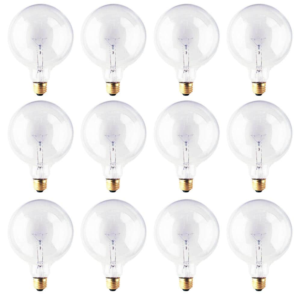 Bulbrite 100-Watt Warm White Light G40 (E26) Medium Screw Base Dimmable Clear Incandescent Light Bulb, 2700K (12-Pack)