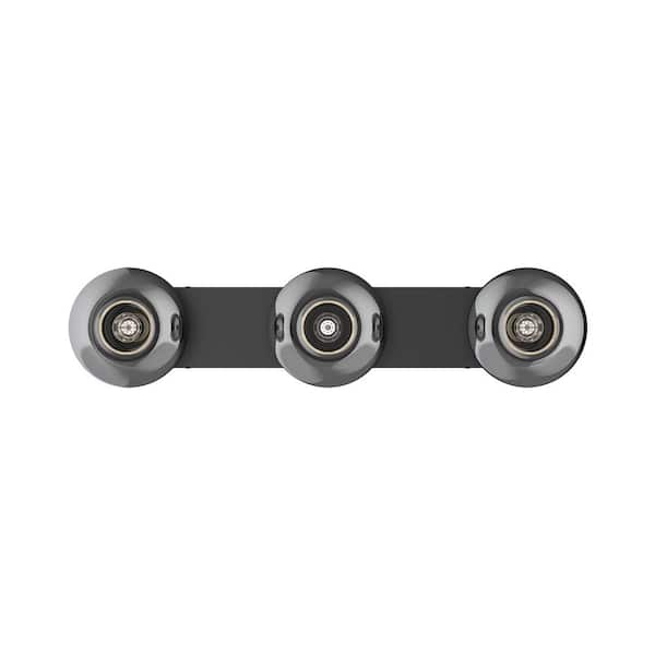 KUZCO Samar 32-in 3 Light 60-Watt Black/Smoked Vanity Light