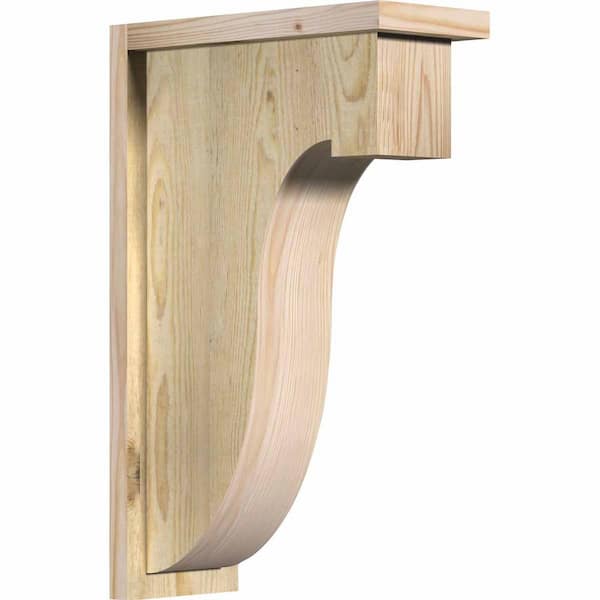 Ekena Millwork 6 in. x 14 in. x 22 in. Douglas Fir Del Monte Rough Sawn Corbel with Backplate