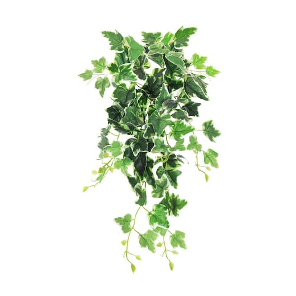 24 in. Artificial Variegated English Ivy Leaf Vine Hanging Plant Greenery Foliage Bush