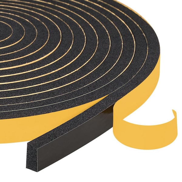 1/2 in. x 1/4 in. x 13 ft. Weather Stripping Door Seal Strip New Adhesive Foam Insulation Tape for Window Frame, 2-Piece