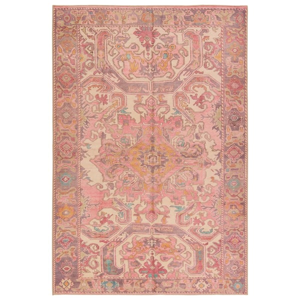 Elanor 3 X 8 Medallion Pink/Purple Washable Area Rug