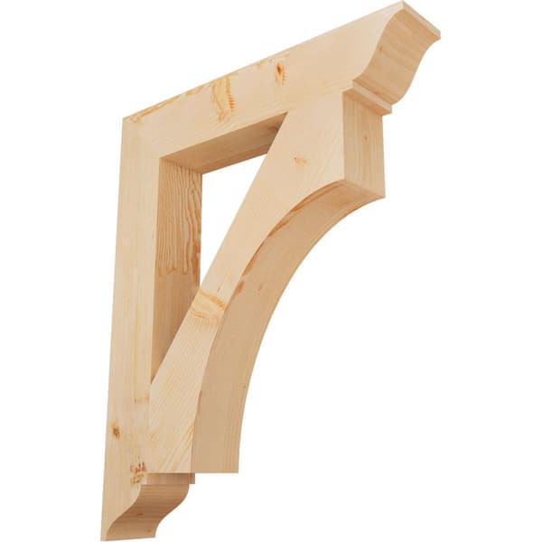 Ekena Millwork 5.5 in. x 42 in. x 34 in. Douglas Fir Westlake Traditional Smooth Bracket