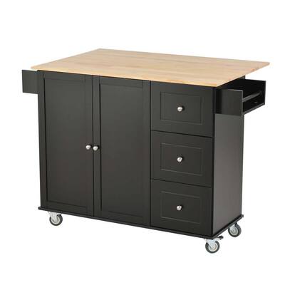 3 Kitchen Dining Room Furniture, Hardiman 53 75 Kitchen Cart With Solid Wood Top And Locking Wheels