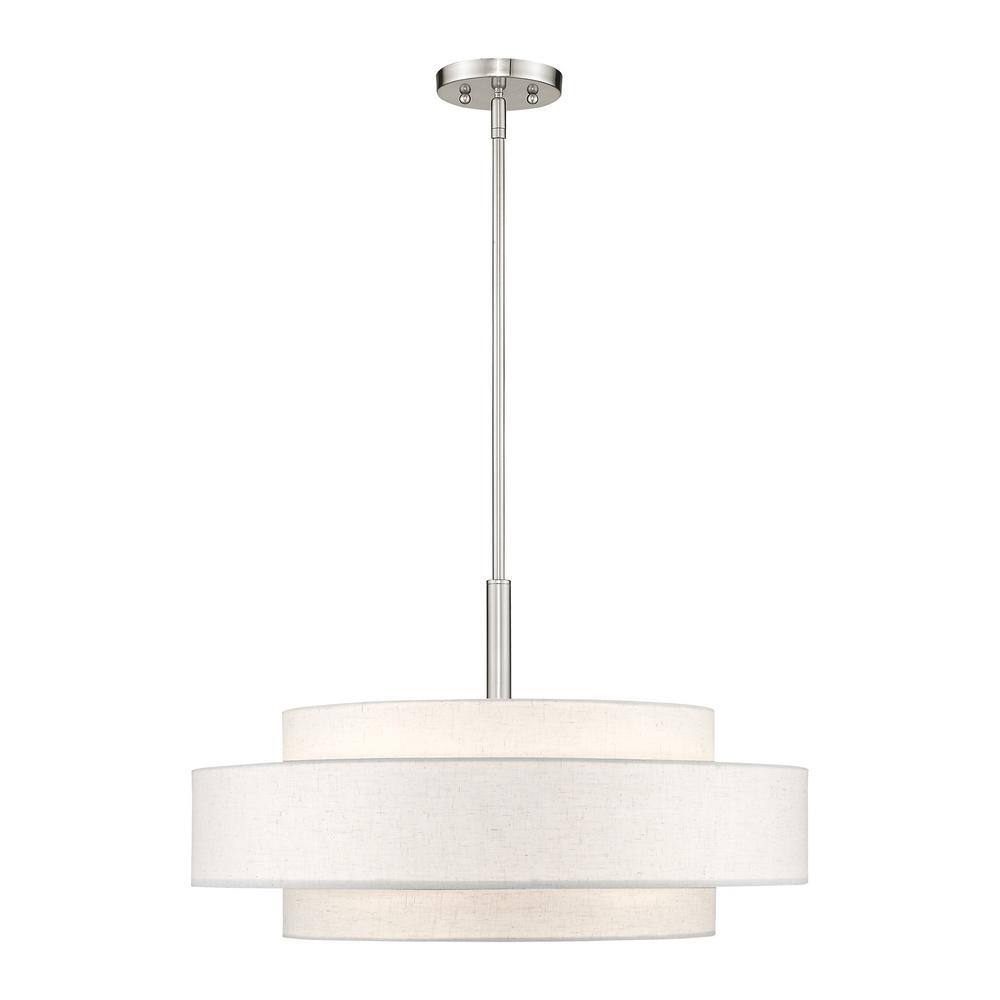 Meridian Brushed Nickel 5-Light Indoor/Outdoor Drum Pendant