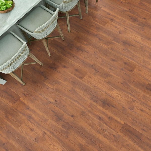Pergo Outlast+ Hobbs Amber Hickory 12 mm T x 7.4 in. W Waterproof Laminate Wood Flooring (19.63 sq.ft./case)
