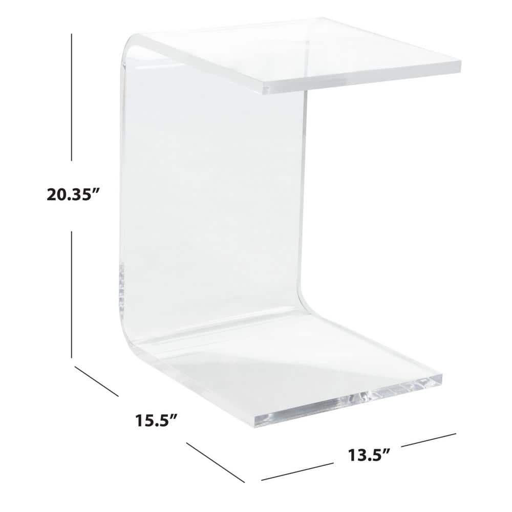 Clear Acrylic C-Form Modern Accent Table