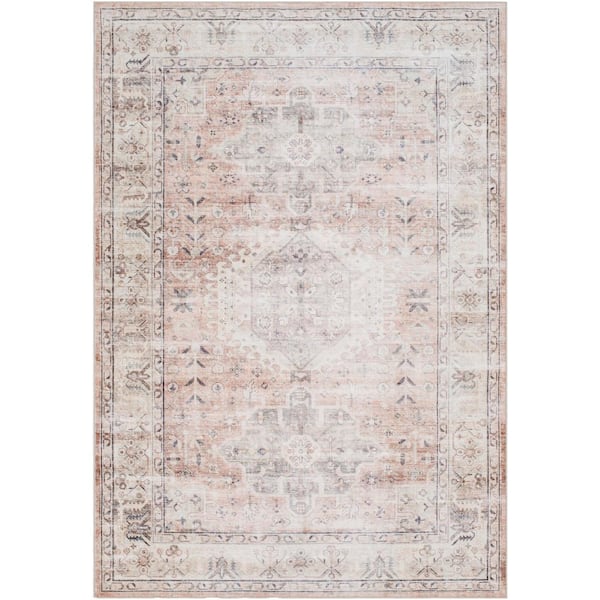 Livabliss Asel Red Doormat 3 ft. x 4 ft. Machine-Washable Indoor Area Rug