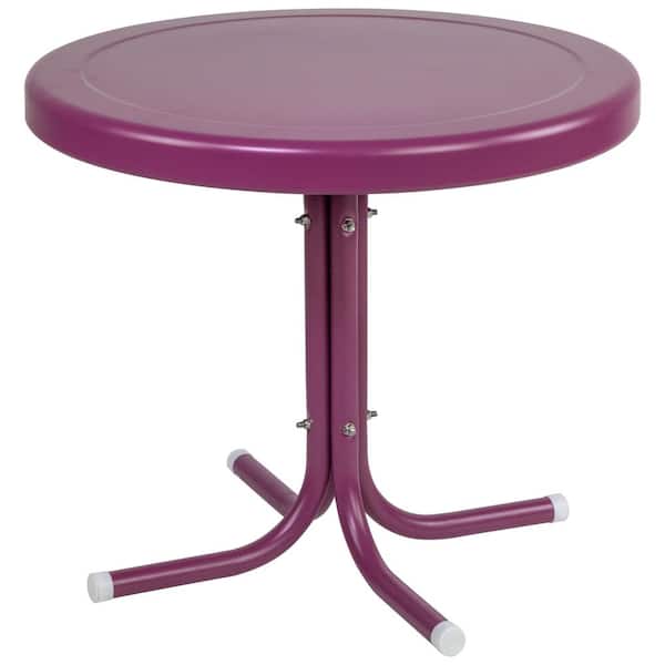 Northlight 22 in. Outdoor Retro Tulip Side Table Purple