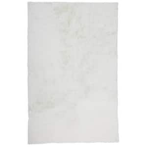 5 X 7 White Solid Color Area Rug
