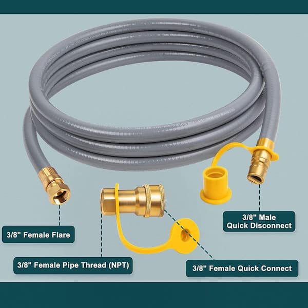 GASPRO 11 M Erdgasschlauch – 3/8 Zoll, Mit Schnellanschluss, Für Grill, Pizzaofen & Terrassenstrahler