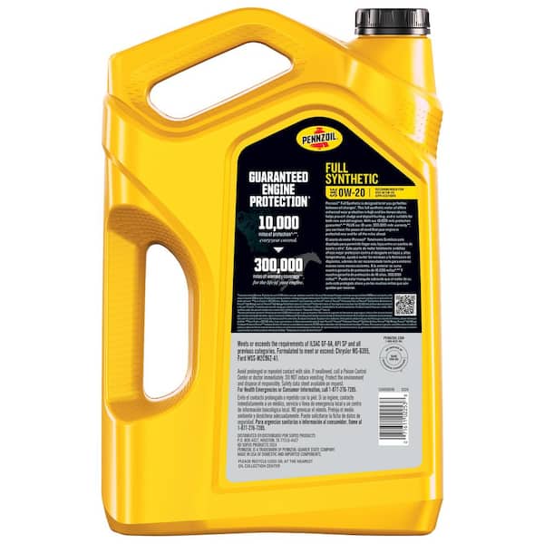 Pennzoil Full Synthetic SAE 0W 20 Motor Oil 5 qt. 550058596 - The