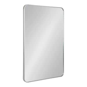 Zayda 23.58 in. W x 35.39 in. H Silver Rectangle Modern Framed Decorative Wall Mirror