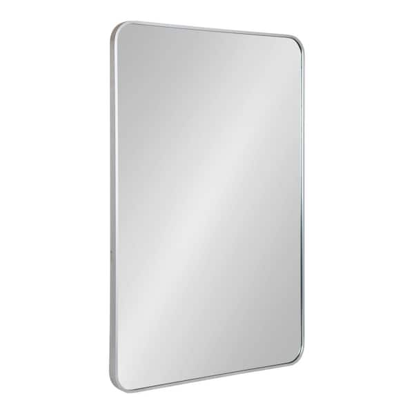 Kate and Laurel Zayda 23.58 in. W x 35.39 in. H Silver Rectangle Modern Framed Decorative Wall Mirror