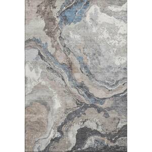Mayfield Premium Machine Washable Abstract AMF1908 Taupe 8 ft. x 10 ft. Area Rug
