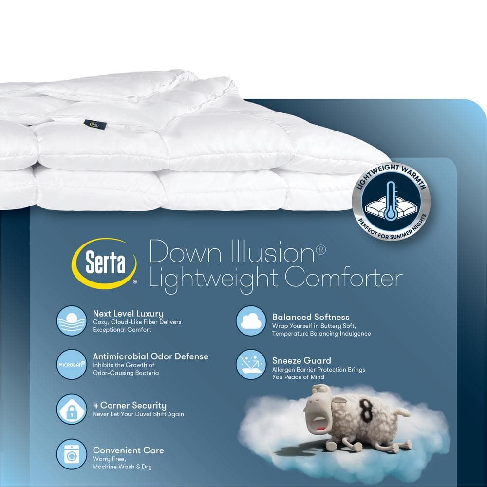 Full White Microfiber Lightweight Down Alternative Duvet