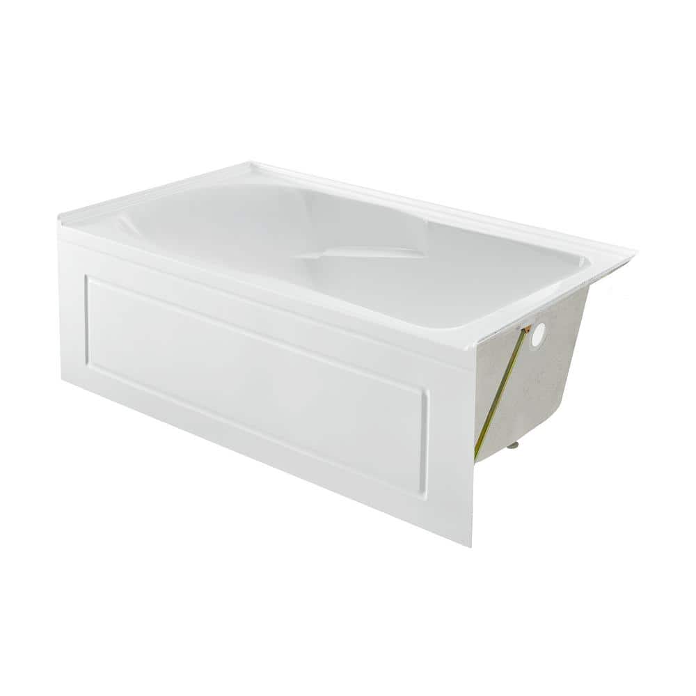 Concorde 60" Glossy White Acrylic Alcove Bathtub with Apron