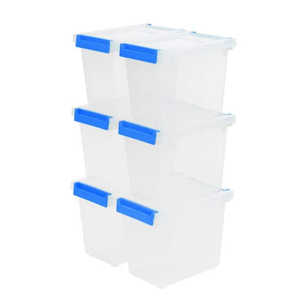 3 qt. Plastic Storage Clip Box, Clear (6-Pack)